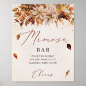 Herbstliche Blume Orange Marigold Mimosa Bar Sign Poster (Vorne)