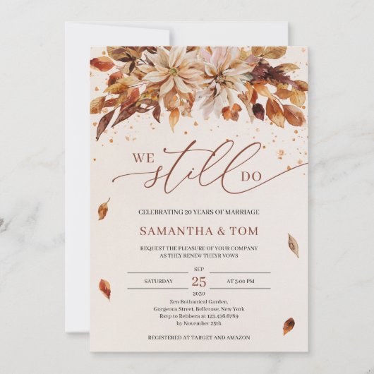 Herbstliche Blume Orange Marigold wir noch immer V Einladung (Vorderseite)