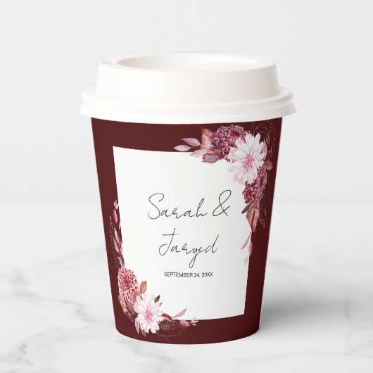 Herbstliche Blume Pappbecher (Rückseite)