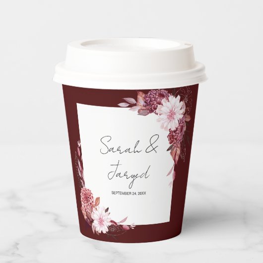 Herbstliche Blume Pappbecher (Vorderseite)