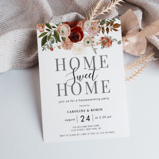 Herbstliche Blume Party Einladung