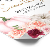 Herbstliche Blume Pumpkin Baby Dusche Willkommen Poster (Ecke)