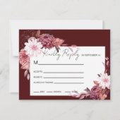Herbstliche Blume RSVP Karte (Vorderseite)