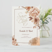 Herbstliche Blume Save the Date (Stehend Vorderseite)