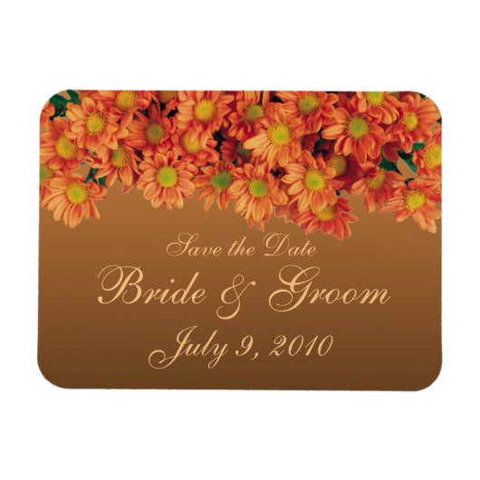 Herbstliche Blume Save the Date Premium Magnet (Horizontal)