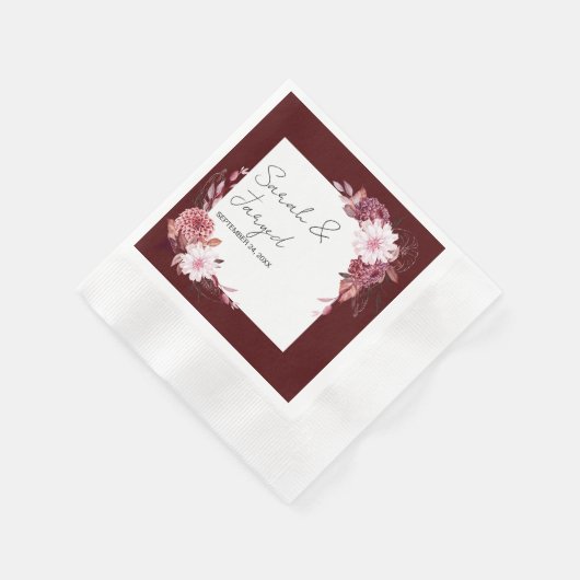 Herbstliche Blume Serviette (Ecke)