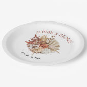 Herbstliche Blume, Terrakotta-Hochzeit im Herbst a Pappteller (Schrägansicht)