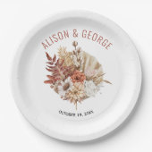 Herbstliche Blume, Terrakotta-Hochzeit im Herbst a Pappteller (Vorderseite)