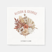 Herbstliche Blume, Terrakotta-Hochzeit im Herbst a Serviette (Vorderseite)