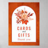 Herbstliche Blume und blättrige Hochzeit im Herbst Poster (Vorne)