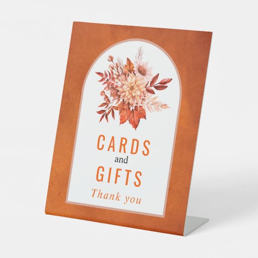 Herbstliche Blume und blättrige Hochzeit im Herbst Sockelschild (Vorderseite)