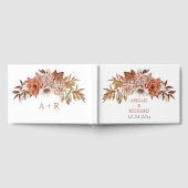 Herbstliche Blume und Blattwerk fallen erdig Gästebuch (Voll)