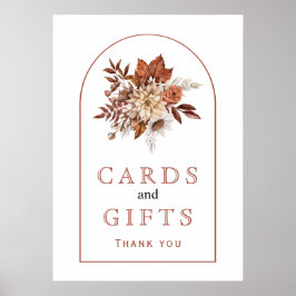 Herbstliche Blume und Blattwerk fallen erdig Poster