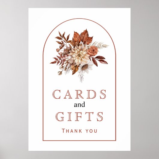 Herbstliche Blume und Blattwerk fallen erdig Poster (Vorne)