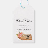 Herbstliche Blume und Holzsignatur Geschenkanhänger (Vorderseite)