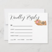 Herbstliche Blume und Holzsignatur RSVP Karte (Vorderseite)