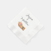 Herbstliche Blume und Holzsignatur Serviette (Ecke)