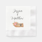 Herbstliche Blume und Holzsignatur Serviette (Vorderseite)