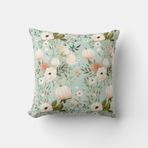 Herbstliche Blume und Kürbisdesign Kissen