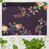 Herbstliche Blume und Leaf, japanisches Design Geschirrtuch (Gefaltet)