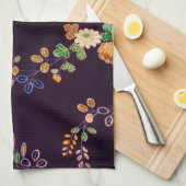 Herbstliche Blume und Leaf, japanisches Design Geschirrtuch (Viertel Falte)