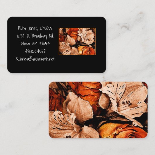 Herbstliche Blume Visitenkarte (Vorne/Hinten)