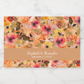 Herbstliche Blume Wasserfarbe Hochzeit Mini Alkoholflaschenetikett (Einzelnes Label)