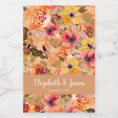 Herbstliche Blume Wasserfarbe Hochzeit Mini Weinetikett (Einzelnes Label)