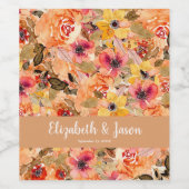 Herbstliche Blume Weinetikett (Einzelnes Label)