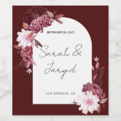 Herbstliche Blume Weinetikett (Einzelnes Label)