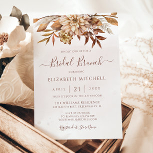 Herbstliche Blumen Boho Herbstlaub Brautbrunch Einladung