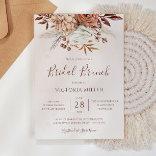 Herbstliche Blumen Boho Herbstlaub Brautbrunch Einladung