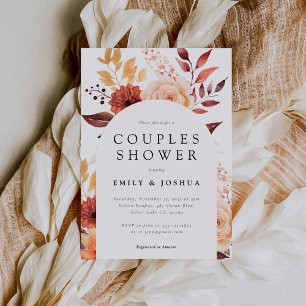Herbstliche Blumen Boho-Paar-Shower-Einladung Einladung