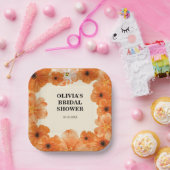 Herbstliche Blumen-Brautparty-Papierteller Pappteller (Party)