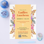 Herbstliche Blumen Damen Kirchen Mittagessen Flyer (Einzeln)