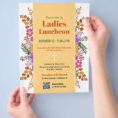Herbstliche Blumen Damen Kirchen Mittagessen Flyer (Hand)
