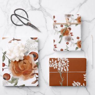 Herbstliche Blumen Geschenkpapierbögen Geschenkpapier Set