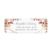 Herbstliche Blumen Gold Hochzeit Rücksendeadresse (Vorne)