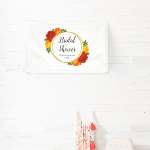 Herbstliche Blumen Hochzeitsdusche Banner