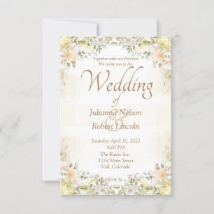 Herbstliche Blumen Hochzeitseinladung Einladung