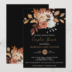 Herbstliche Blumen Hochzeitsparty für Paare in Sch Einladung
