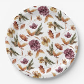 Herbstliche Blumen Pappteller (Vorderseite)