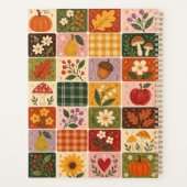 Herbstliche Blumen-Patchwork-Muster – Rustikal F Planer (Rückseite)
