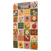 Herbstliche Blumen- Patchworkmuster – Rustikal F Klemmbrett (Links)