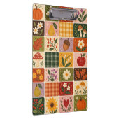 Herbstliche Blumen- Patchworkmuster – Rustikal F Klemmbrett (Rechts)