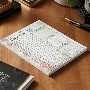 Herbstliche Blumen-Personalisierter Tagesplaner Notizblock