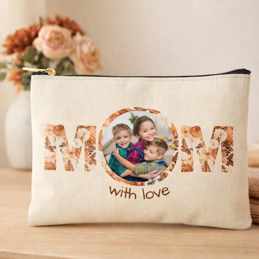 Herbstliche Blumen - Personalisiertes Fotogeschenk Zubehörtasche