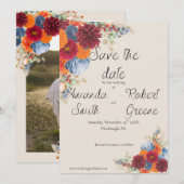 Herbstliche Blumen Save the Date (Vorne/Hinten)