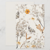 Herbstliche Blumen-Schmetterling-Papierblatt (Vorne/Hinten)