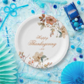 Herbstliche Blumen Thanksgiving  Pappteller (Party)